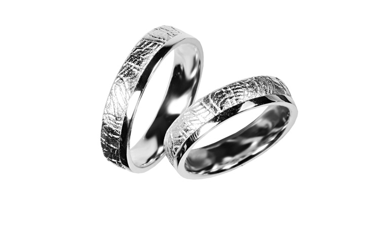 45364+45365-wedding rings, white gold 750